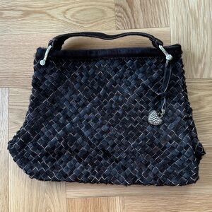 Elegant Black Woven Shoulder Bag